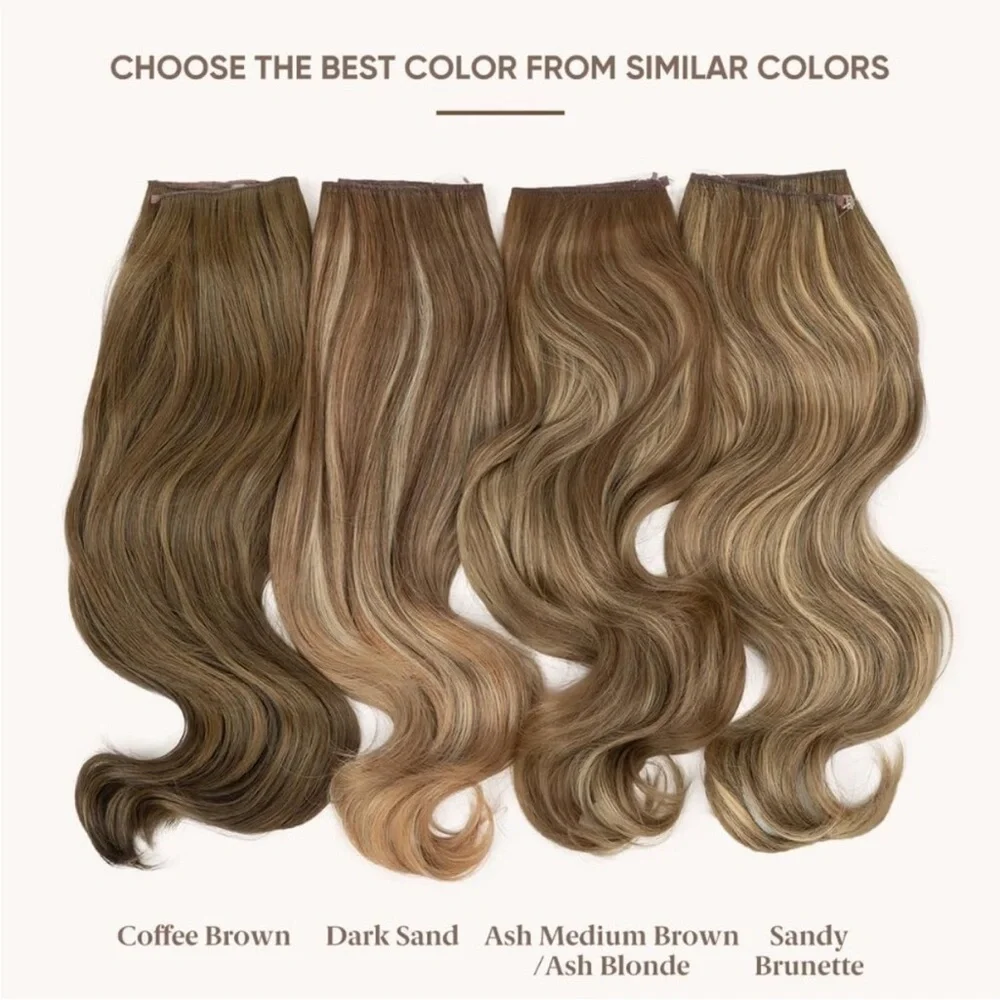 Invisible Wire Hair Extensions with 3 Clips Long Synthetic Wavy Curly Hairpiece